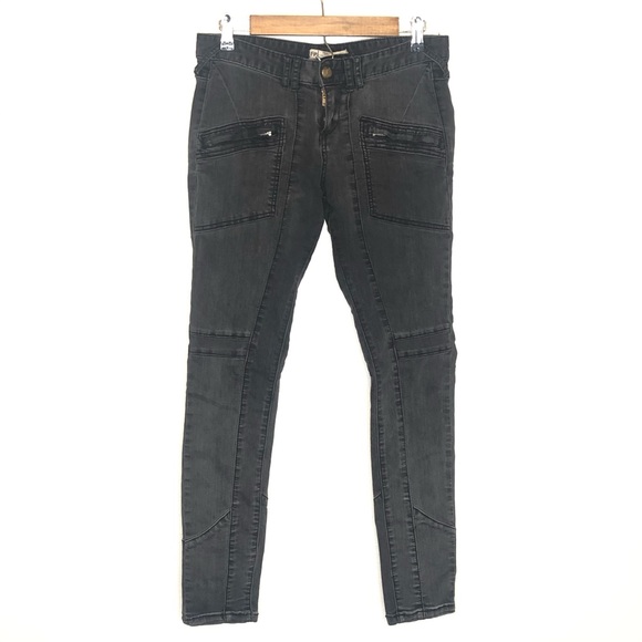 Free People Denim - Free People | Zipper Pockets Moto Skinny Jeans 29